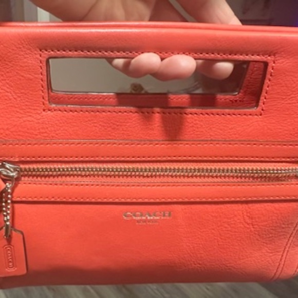 New Coach Coral Colored Clutch Purse - Picture 11 of 16